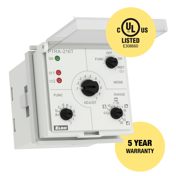 Elko Multifunction time relay with three control inputs PTRA-216T/UNI